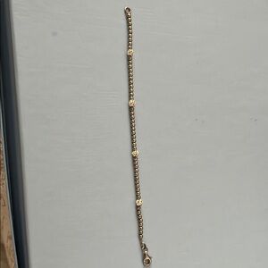 Elegant silver tone  Beaded Bracelet with 4 cz balls